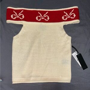 NWT Pacsun Bow Fold Over Off The Shoulder Top